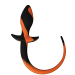 SILICONE BUTT PLUG TAIL - ORANGE